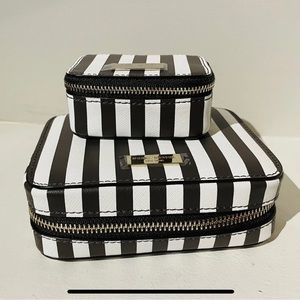 Henri Bendel Centennial Striped Pill Box And Jewelry Box